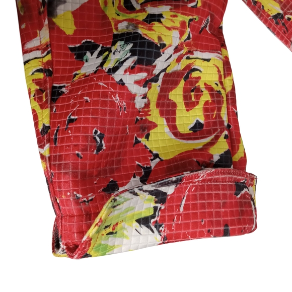 SARA ISABELLA OPEN FRONT FLORAL JACKET XL VGC RED; BLK. YELLOW AND WHITE - Picture 8 of 10
